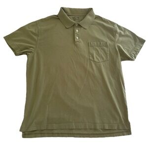 St. John's Bay Men's L Green 100% Cotton Polo Shirt Classic Fit Pre-Owned